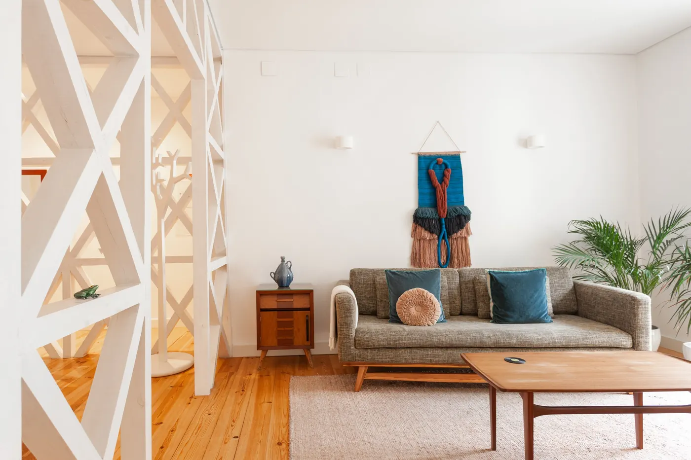 Living room and wooden frame